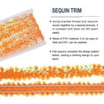 thumbnail image 4 of Uxcell 5 Yards 0.8 Inch Elastic Sequins Trim 2 Row Flat Sequin Strip Paillette Fabric Ribbon for Crafts DIY Fringe Sewing Costume Dress, Orange, 4 of 7
