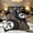 Black Brown A, variant on Feelyou Billiards Y Letter Full Size Bedding Sets for Girls, Chic Bowknot Leopard Print Full Size Bed in a Bag, Black Reversible, 7 Pieces