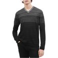 thumbnail image 1 of Calvin Klein Mens Ombre Stripe Pullover Sweater, Black, Small, 1 of 1