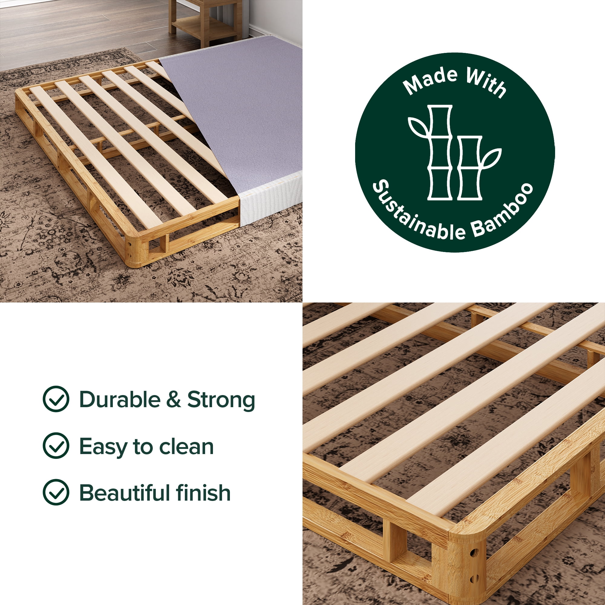 Zinus Jacob 4" Bamboo Box Spring, Queen