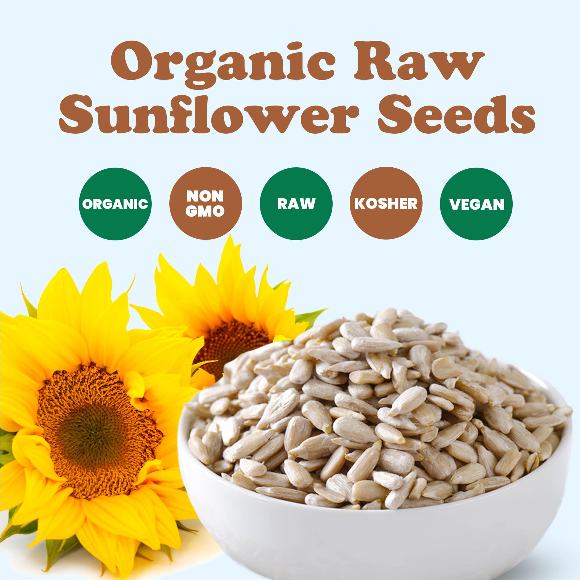 Food to Live, Organic Raw Sunflower Seeds, 8 Pounds, Non-GMO, Raw, Kosher