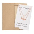 thumbnail image 4 of Heart Bar Pendants Mother Daughter Necklace Set, Best Mom's Gift, Mama Jewelry with Greeting Card, Rose Gold Tone, 4 of 5