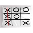 thumbnail image 1 of Xo Pillow Sham Popular Tic Tac Toe Game Pattern Hand Drawn Design Win Victory Finish Theme, Decorative Standard Queen Size Printed Pillowcase, 30 X 20 Inches, Black White Vermilion, by Ambesonne, 1 of 2