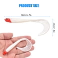 thumbnail image 4 of Graflsoa Lot de 5 Leurres de Pêche Réalistes en TPE Souple pour Bar, Truite et Crappie – Options Blanc, Vert, Rouge Blanc – Durable, Queue Flexible, Design Il de Poisson 3D, 4 of 6