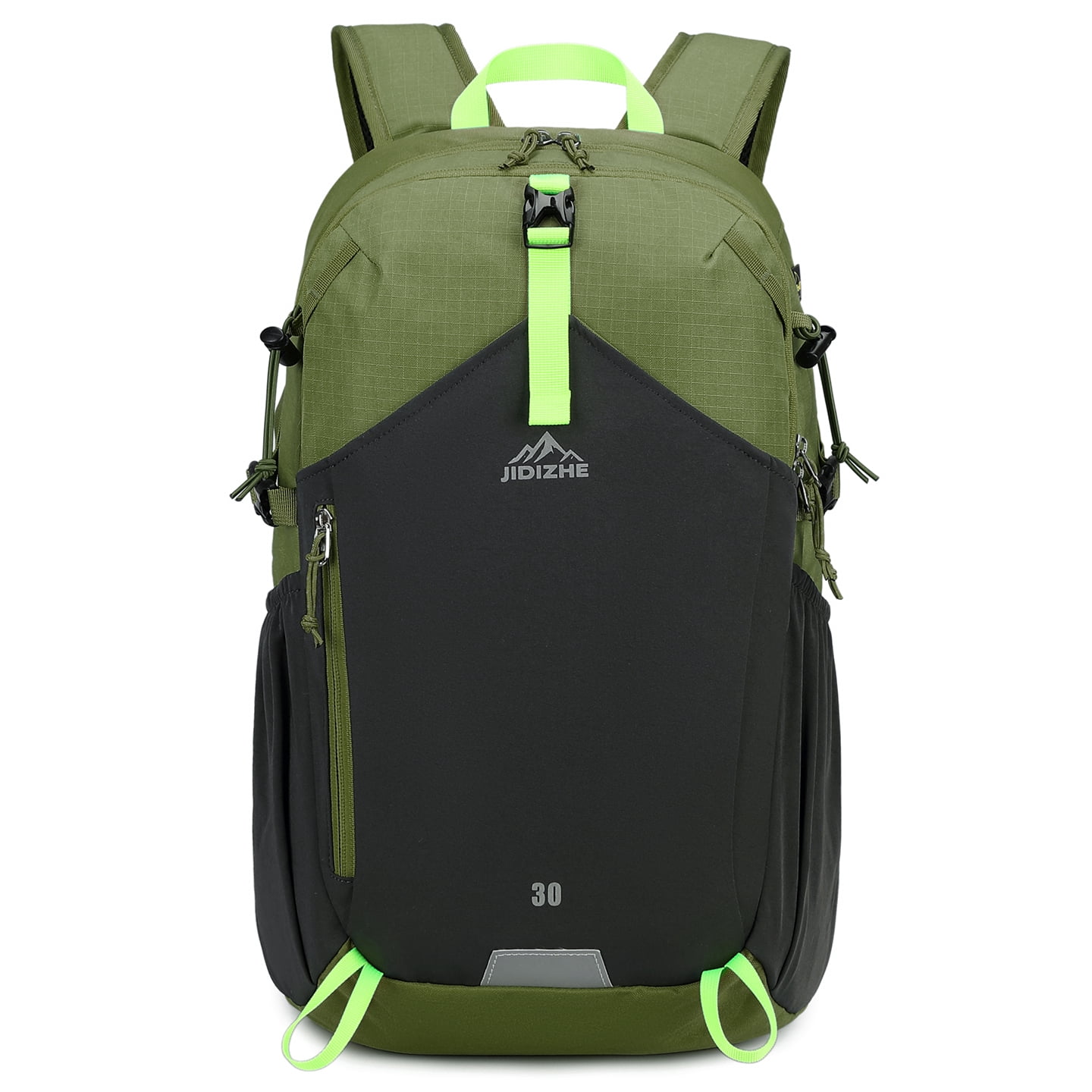 JIDIZHE 30L Polar Explorer Hiking Backpack, Lightweight Water-Resistant Outdoor Travel Backpack for Men & Women, Green