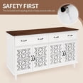 thumbnail image 6 of LFGUIZO 59″ White Retro Sideboard with 4 Heart Shaped Carved Doors, 2 Drawers and 2 Adjustable Shelves, Dining Room,Living Room, TV Stand, 6 of 6