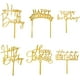 thumbnail image 1 of Adorno para tartas Hazyore Gold Happy Birthday, acrílico, 6 unidades, 1 of 9