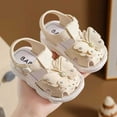 thumbnail image 5 of LIUJUNSHOP Toddler Girl Summer Shoes Baby Girl Sandals Girls Sandals Closed-Toe Sandals Flower Dress Summer Shoes Sandals Khaki 6-9Months, 5 of 8