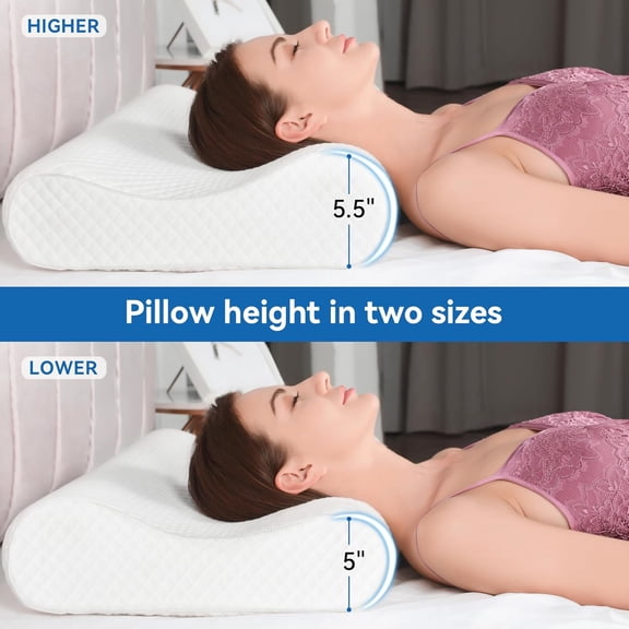 Size Contour Memory Foam Pillow for Neck Pain Relief