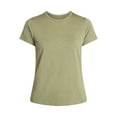thumbnail image 5 of Time and Tru Women's Slub Crewneck Tee with Short Sleeves, Sizes XS-XXXL, 5 of 5