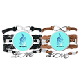 thumbnail image 1 of Cosc Space Blue Flame Meteor Bracelet Hand Strap Leather Rope Wristband Double Set, 1 of 3