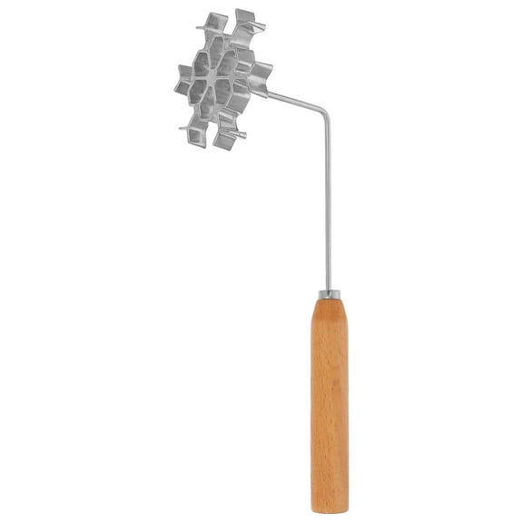Worgeous 1 Set Timbale Mold Snowflake Shaped Fried Snack Mold Stainless Steel Waffle Mold Diy Snack Mold With Wooden Handle For Kitchen