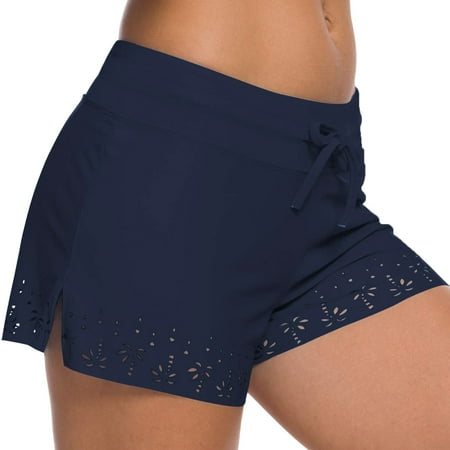 UAYOTSE Women String Tie Side Bikini Bottoms Full Coverage Swimsuit Bottom L Navy