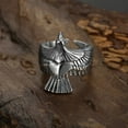 thumbnail image 5 of Adjustable Flying Eagle Open Ring Vintage Viking Punk Zinc Alloy Animal Statement Ring for Women and Men Silver Tone Classic Jewelry, 5 of 7