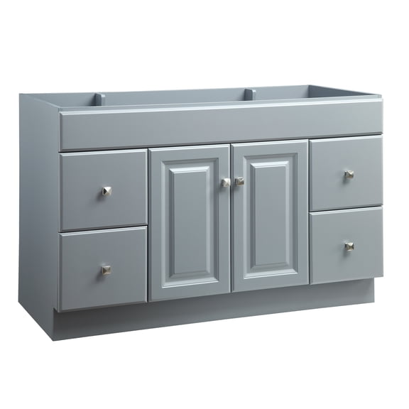 Design House 597286 Wyndham 48 Inch Unassembled 2-Door 4-Drawer Vanity without Top, Gray