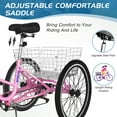 thumbnail image 4 of FICISOG Foldable Adult Tricycle for Women, 7 Speed Adult Folding Trikes with Rear Basket, Carbon Steel 3 Wheel Cruiser Bik with Double-Wall Wheel Rims for Women Men Seniors, 20"/24"/26", 4 of 8