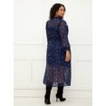 thumbnail image 3 of ELOQUII Elements Women's Plus Size Midi Shirtdress With Ruffles, 3 of 5