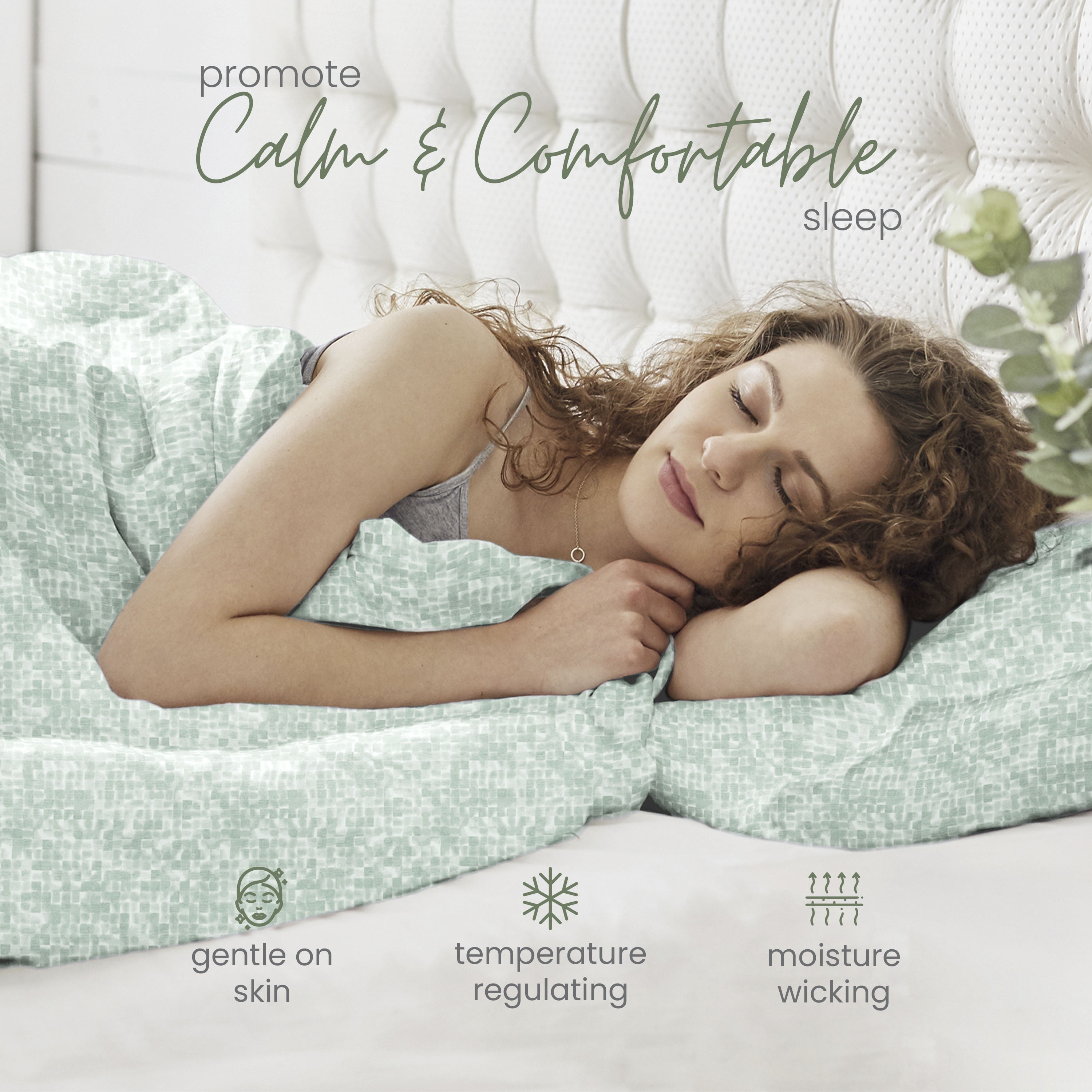 Martex Restore Cooling Bed Sheet Set, King, Echo Sage