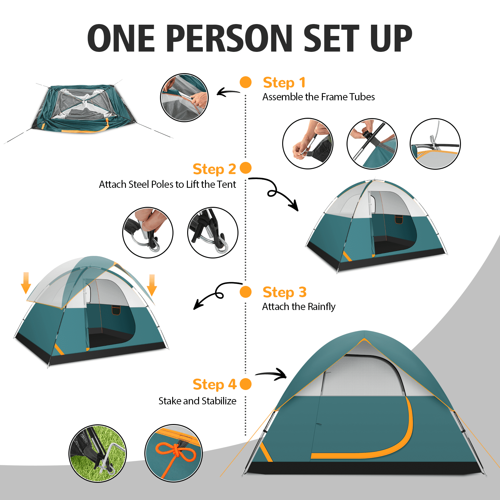 COBIZI 4 Person Tent for Camping with Waterproof Rainfly,EZ Setup Tent Windproof Instant Family Dome Camping Tent with Mesh Door & Ventilation Windows for Beach Camping Hiking Backpacking,Dark Green