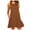 #7-Coffee(2025), variant on Pntutb Dresses for Women,O Neck Pockets Sleeveless Above Knee Dress Loose Party Dress