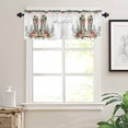 thumbnail image 7 of Merry Christmas Kitchen Curtains and Valances Set, Western Green Boots Pine Leaf Candy Canes Rod Pocket Window Valance Window Curtain Panels for Living Room Bedroom Laundry, 27.5x36in, 3 Pieces, 7 of 7