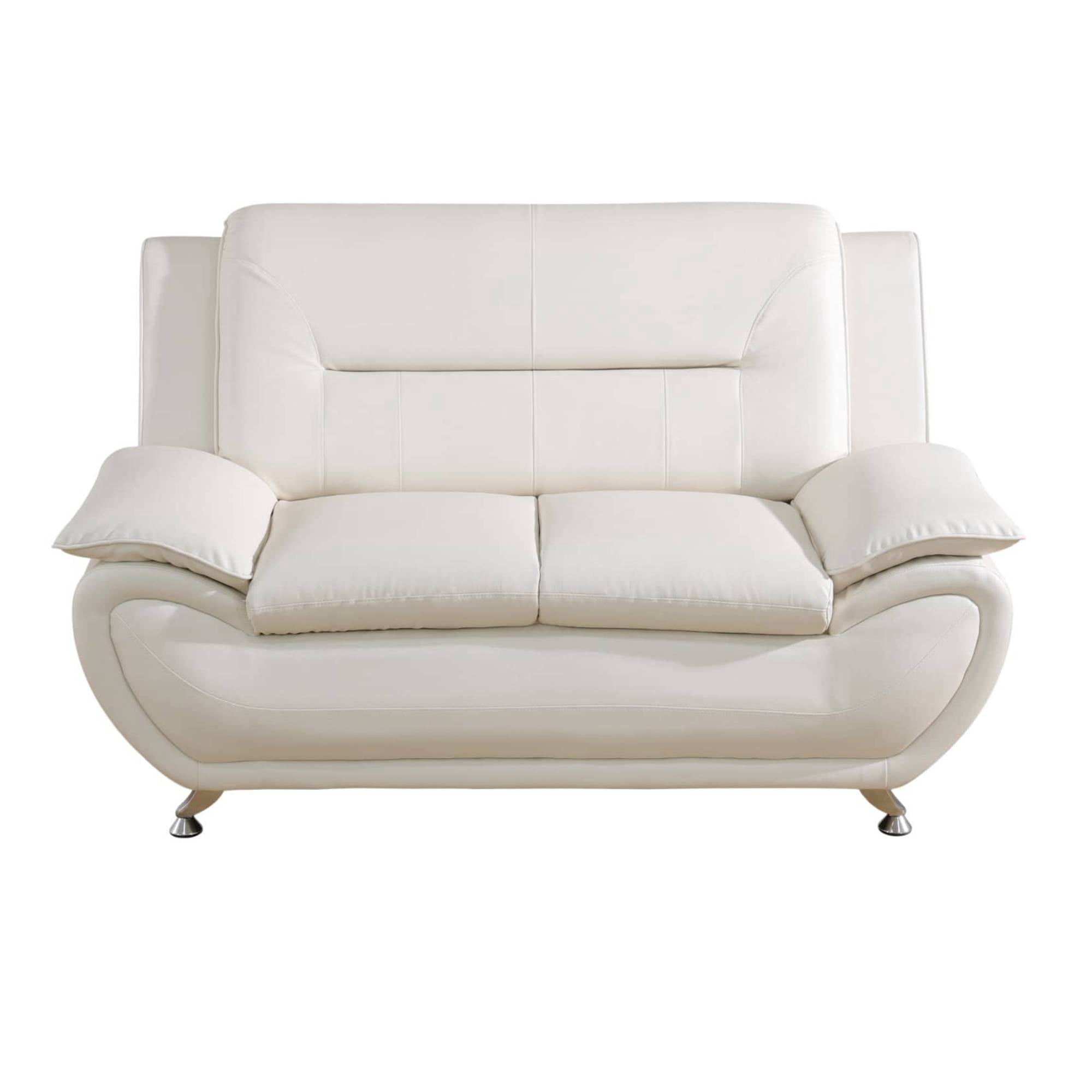 Trumanpick Leather Sofa Chair, 2 Seater Comfy Loveseat Sofa Couch for Living Room, Bedroom, Black