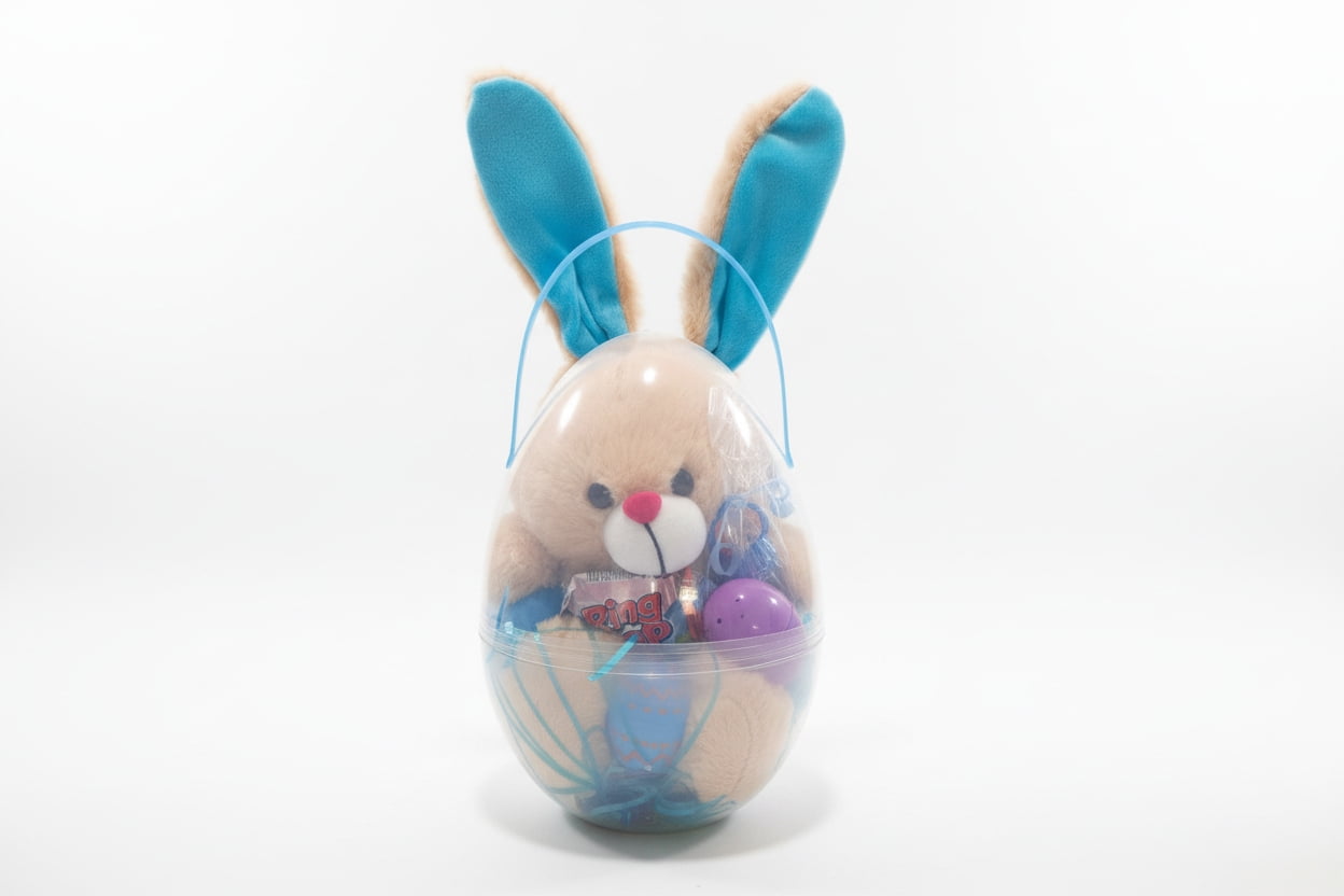Blue, Easter Egg Basket with Bunny Ears