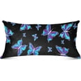 thumbnail image 4 of GZHJMY Blue Butterfly Body Pillowcase Super Soft Cozy Plush Pillow Case with Zipper for Sofa Bed Couch, 21 x 54 Inch, 4 of 6