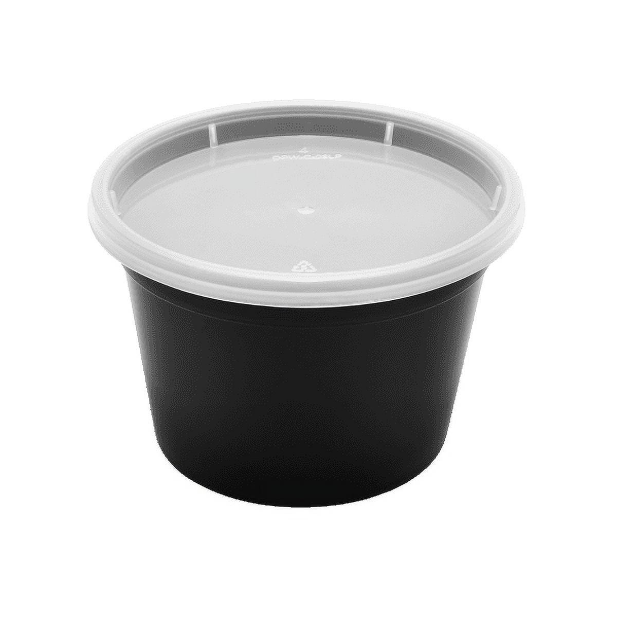 Karat 12 oz Black PP Injection Molded Round Deli Containers with Lids - 240  ct