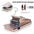 thumbnail image 5 of Feishell for iPhone 7 / iPhone 8 / iPhone SE 2020/2022 Wallet Case, RFID Blocking Card Slots Magnetic Case Glossy PU Leather Finger Ring Holder Kickstand Wrist Strap Handbag Cover,Rosegold, 5 of 9