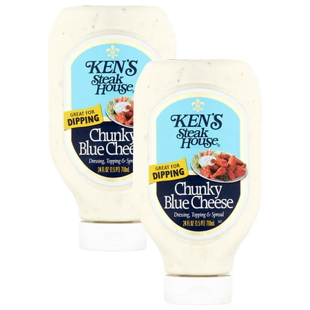 (2 Pack) Ken's Steak House Dressing Topping & Spread Chunky Blue Cheese, 24.0 FL (Best Light Blue Cheese Dressing)