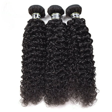Beroyal Brazilian Virgin Hair Curly Weave 3 Bundles Human Hair Extensions,