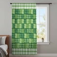 thumbnail image 3 of St Patrick's Day Sheer Curtains 63 Inches Long, Lucky Leaf Shamrock Spring Green Plaid Light Filering Curtains, Breathable Simi Curtain Privacy Drapes for Living Room Bedroom Window Treatment, 3 of 9