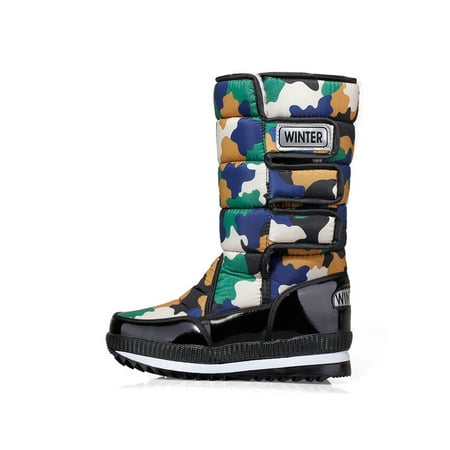 

Avamo Women s Snow Boots Waterproof Winter Warm Shoes Mens Camouflage Anti-Slip Mid Calf Boots