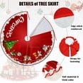 thumbnail image 2 of Christmas Tree Skirt Red White Cloth Christmas Tree Base Cover Skirts Decor for Xmas Party Holiday Home Garden (Christmas Train, 36inch), 2 of 6