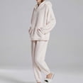 thumbnail image 4 of Lovskoo Women's Fluffy Pajamas Set Fleece Hoodies Pullover Pants Loose Plush Sleepwear 2 Piece Pjs Set Warm Loungewear Fuzzy White, 4 of 8