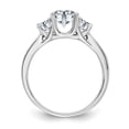 thumbnail image 3 of FJC Finejewelers 14 kt White Gold 1.50 ct. Three Stone with Sides D E F Pure Light Moissanite Engagement Ring, 3 of 8