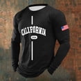 thumbnail image 2 of T Shirts for Man Letter Print Long Sleeve Crew Neck Casual Funny Graphic Men's Shirts, 2 of 4