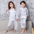 thumbnail image 2 of Pijamas para niños, pijamas de mujer para primavera y otoño, pijamas de seda helada para niños, pijamas finos de verano para padres e hijos, 2 of 5