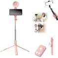thumbnail image 1 of Lekxagabo Nuevo 6 en 1 Bluetooth Selfie Stick, 6 en 1 Bluetooth Selfie Stick trípode con control remoto inalámbrico desmontable, Admissioni 6 en 1 inalámbrico Bluetooth Selfie Stick (rosa, luz de rell, 1 of 7