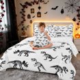 thumbnail image 3 of Erosebridal Dinosaur Skull King Bedding, T Rex Skeleton King Bed in a Bag, White Black, Reversible, 7-Piece, 3 of 6