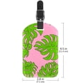 thumbnail image 6 of Square 2Pack PU Leather Tropical Leaves Cruise Luggage Tag with Privacy Cover and Name ID Tag for Travel Handbags Backpacks Luggage Tags, 6 of 6