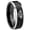 Black 2 Tone Beveled Edge, variant on Zelda Triforce Heroes Dome Brushed Finish Blue Tungsten Ring 10MM