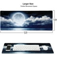 thumbnail image 2 of Extended Large Mouse Pad for Desk Mat, Office Non-Slip Rubber Base Big Keybord Desk Pad for Computer, PC, Laptop 31.5x11.8 inch (Full Moon Over Sea), 2 of 6