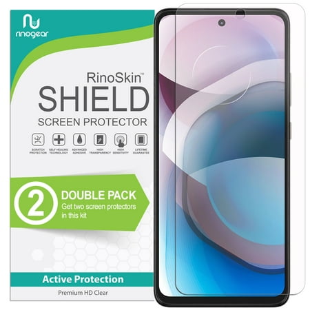 (2-Pack) RinoGear Screen Protector for Motorola Moto One 5G Ace, Moto G 5G Case Friendly Accessories Flexible Full Coverage Clear TPU Film
