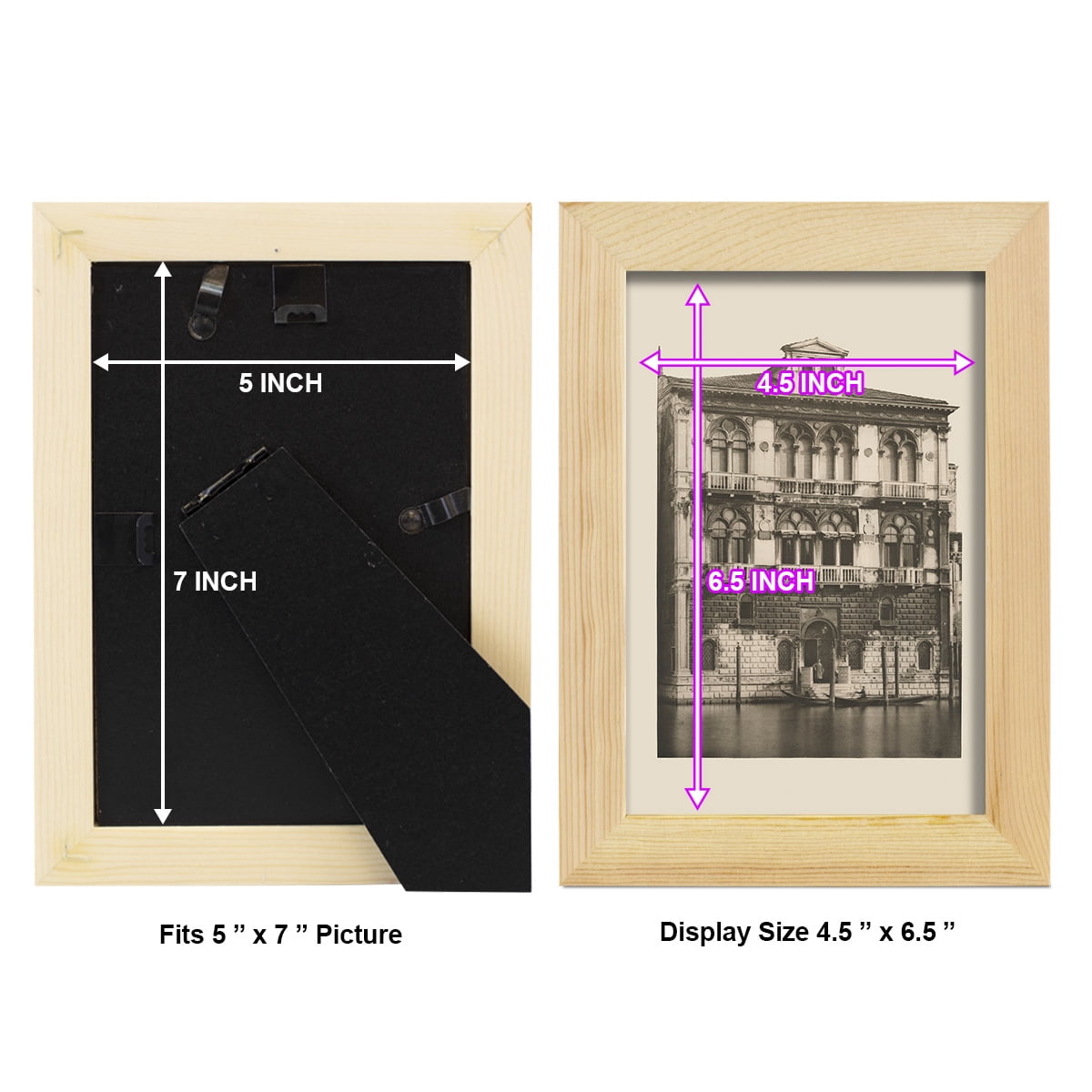 Vintage Views of Venice II - Framed Print w/glass - Natural Wood