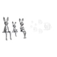 thumbnail image 1 of Escultura De Figura De Familia De Conejos Y Espejo Acrílico De Pez, Calcomanías De Pared Para Decoración Creativa De Escritorio, Mesa, Armario, Estantería, Sofá Y TV., 1 of 8