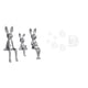 thumbnail image 1 of Escultura de figura de familia de conejos y , pegatinas de pared de espejo acrílico para decoración creativa de escritorios, , armarios, estan, 1 of 8
