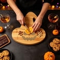 thumbnail image 4 of Lksixu Halloween Wooden Cutting Board for Kitchen, 10"x12" Pumpkin Shaped Serving Tray, Farmhouse Gothic Charcuterie Board, Halloween Decorative Food Dish Platter for Party Holiday, 4 of 6