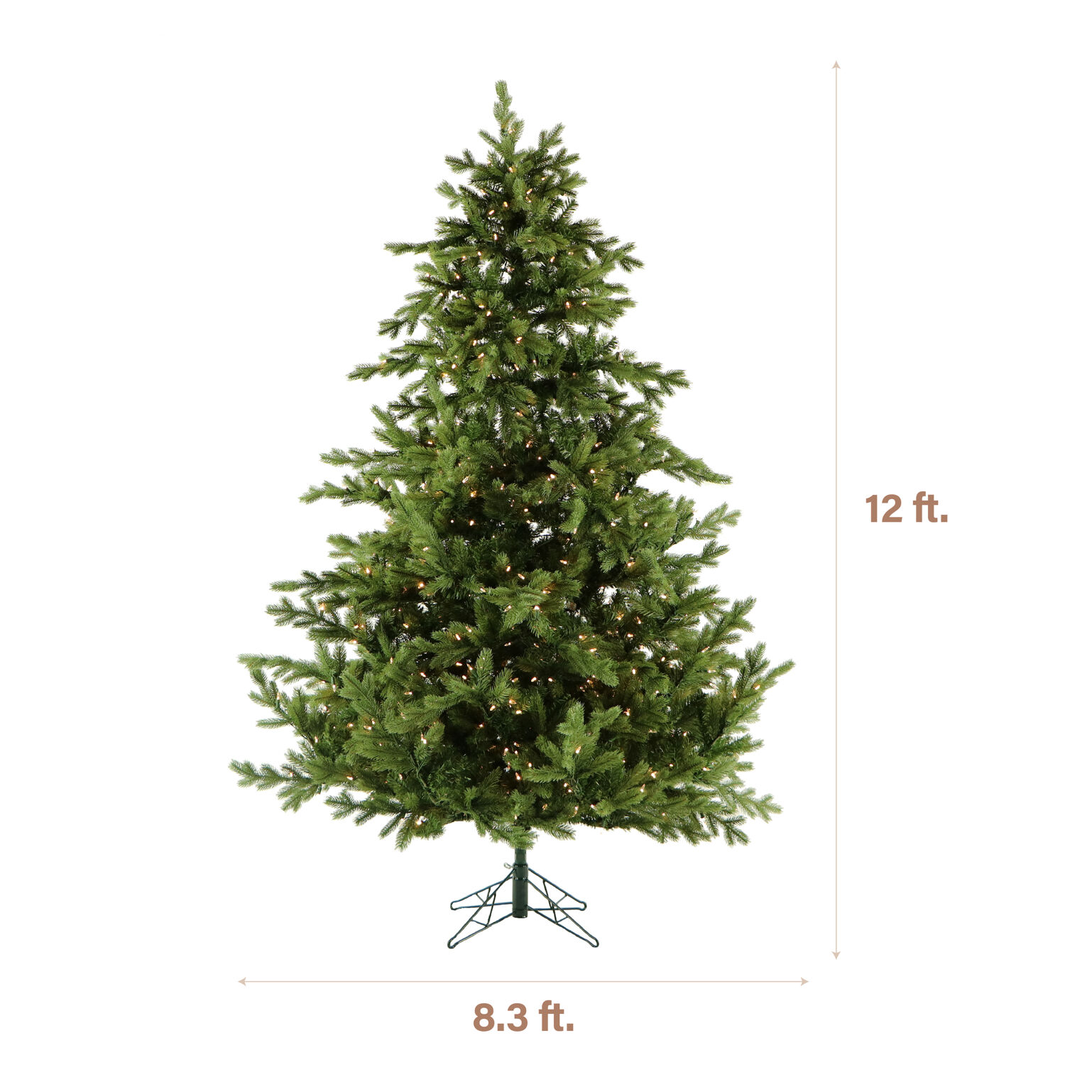 Fraser Hill Farm 12-Ft. Foxtail Pine Christmas Tree with White Incandescent Smart Lights, FFFX012-3GR